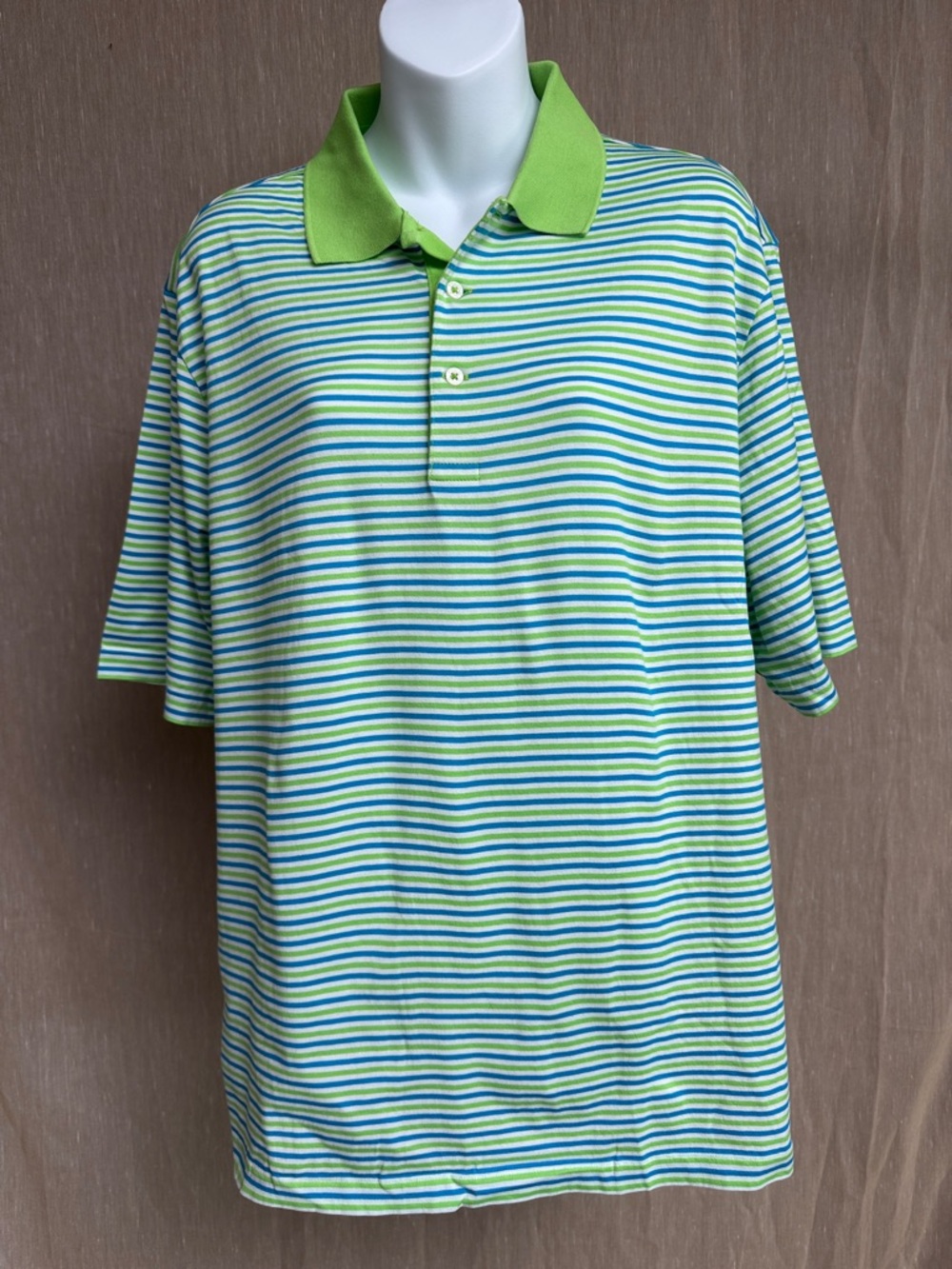 Ralph Lauren Polo Golf Striped Polo in Lime, Aqua & White